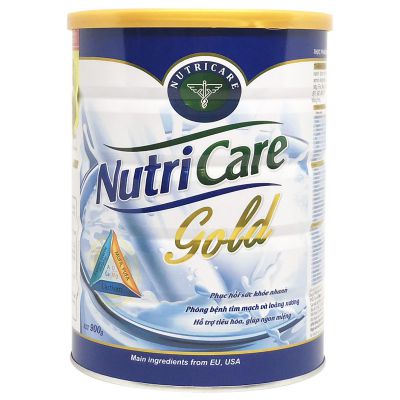 SỮA NUTRICARE GOLD 900g tặng 5 khẩu trang vải kháng khuẩn 2 lớp & áo mưa & 2 chén minh long