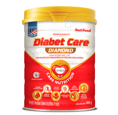 Sữa Nutifood Diabet Care Diamond 400gram dinh dưỡng đặc chế cho người đái tháo đường và tiền đái tháo đường