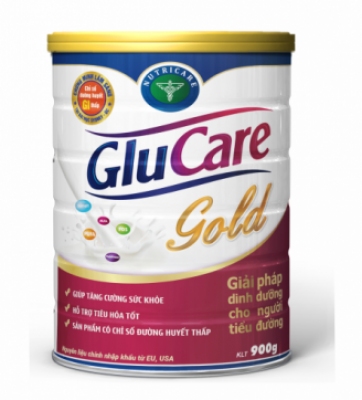 SỮA GLUCARE GOLD 900g tặng 5 khẩu trang vải kháng khuẩn 2 lớp & áo mưa & 2 chén minh long