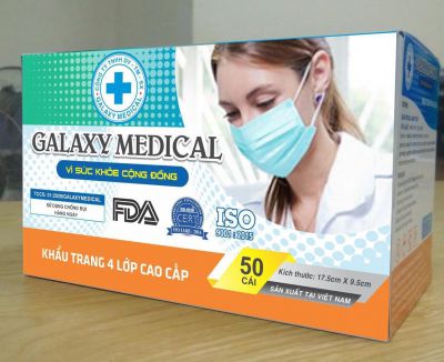 1 hộp Khẩu trang kháng khuẩn 4 lớp cao cấp GALAXY MEDICAL (Hộp 50 cái)